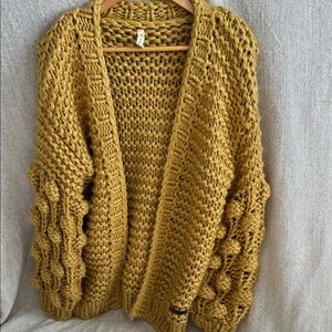 Wishlist Mustard Chunky Knit Cardigan